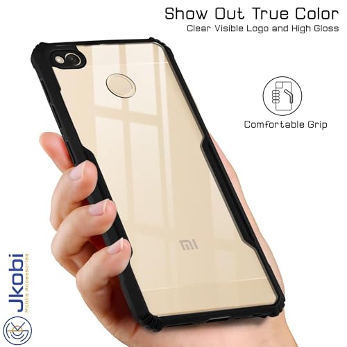 Image of Jkobi Back Case Cover for Xiaomi Redmi 4 (Shockproof with Polycarbonate Clear Panel | Professional Black)