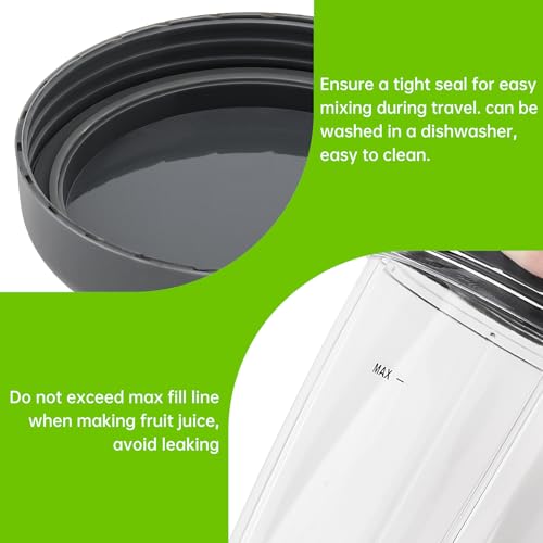 Juego 2 vasos reutilizables de 24 oz para licuadora Nutribullet miniatura 7