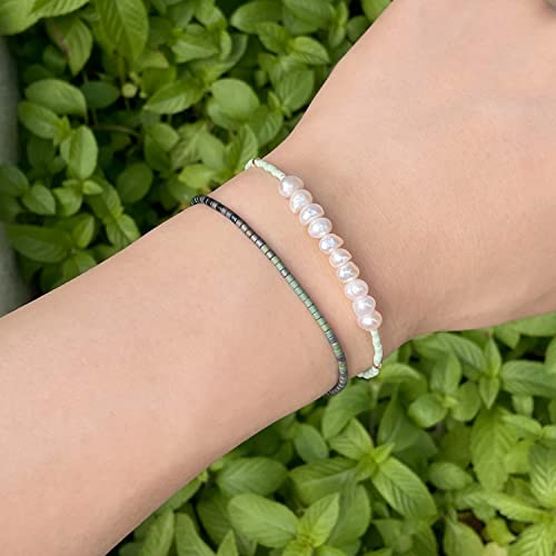 Image of KELITCH Miyuki Friendship Bracelet Boho Seed Beads Women Thin Strand Bracelets Adjustable