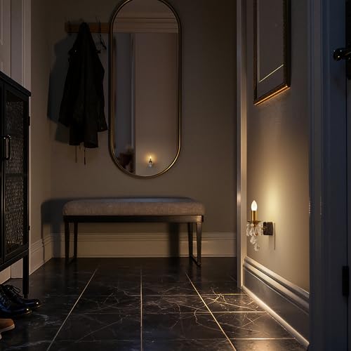 Image of Briignite Chandelier Night Lights Plug into Wall, Warm Night Light Dimmable | Dusk to Dawn Sensor, 0-100LM Dimmable, Decorative Gold Candle-Style Nightlight for Bedroom, Bathroom, Hallway, Stairway