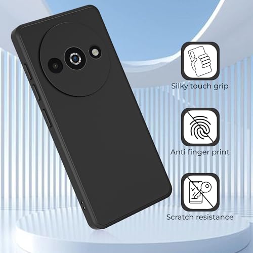Image of A rtistque Back Cover Case for Mi Redmi A3 / A3X / Poco C61 with Camera Protection | Shockproof TPU | Stylish Protective Design | Slim Fit | Ultra Matte Mi Redmi A3 / A3X / Poco C61 Back Cover - Black