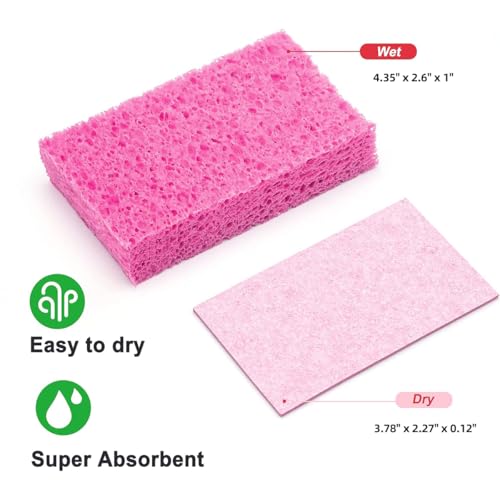 Image of 6 - Pack Non-Scratch Scrub Sponges - Sponges for Dishes and Washing Dishes, Cleaning Sponges for Kitchen Home Office, Magical 3D DIY Art and Craft Suppliers（Pink）