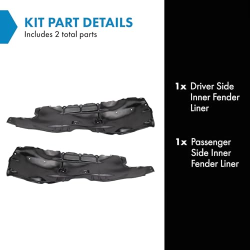 Image of TRQ Inner Fender Liner Set Compatible with 2017-2020 Chevrolet Colorado GM1248288 GM1249288