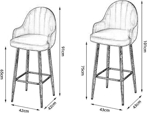 Tabourets de bar cuir gris avec dossier au design moderne et épuré