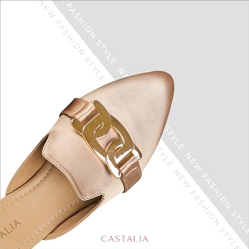 Image of CASTALIA Essentials Women's Loafers & Slip-ons Shoes Black and Beige. Stylish, Comfortable Womens Loafers /Flats.