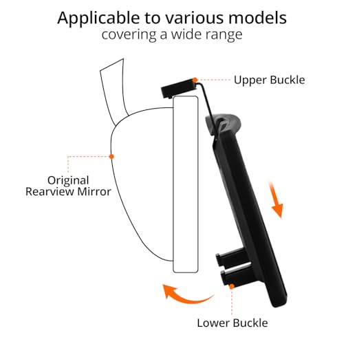 QWORK® Auto Rückspiegel, Panorama Innenspiegel zum Anklipsen, für Auto, SUV, Truck, 30 x 8 cm