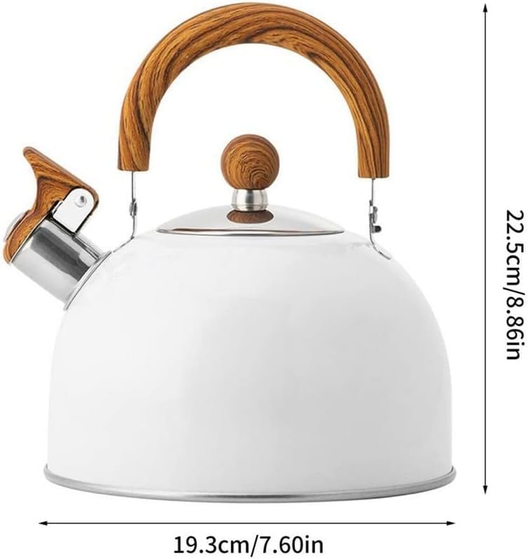 Tetera Tipo Cocinas Hervidor De Agua Con Silbato 2,5 L, Tetera Acero Inoxidable Para Estufa Gas Compatible Hervir, Cocina Inducción Calentar Agua Té
