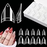 500PCS Short Stiletto Nail Tips for Acrylic Nails Professional, Extra Short Clear Stiletto Pointed French Nail Tips Artificial Nail Extension for Manicure Nail Salon Supplies DIY Home,10 Sizes
