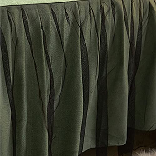 Wczdj Solid Color Sanding Comforter Cover Set,Bow Lace Ruffle Duvet Cover Set,Breathable Comfy Bedding Set With Bed Skirt Pillowcases-Black Queen 200X230Cm(79X91Inch) #TOP5