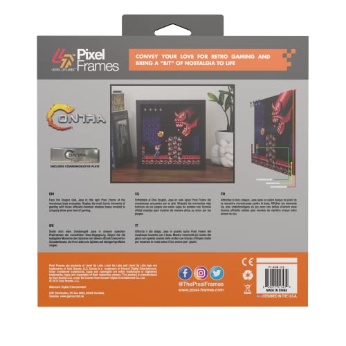 Level Up Labs Pixel Frames: Contra – Dragon God Java – 3D Shadow Box – Framed Decor for Wall, Home, Shelf Display, Game Poster Art Collectibles, Boys Girls Teen Gaming Room Decoration