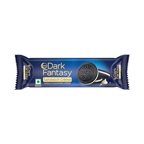 Image of Sunfeast Dark Fantasy Vanilla Creme Pack | Dark Crunch with Smooth Creme Pouch, 100 g