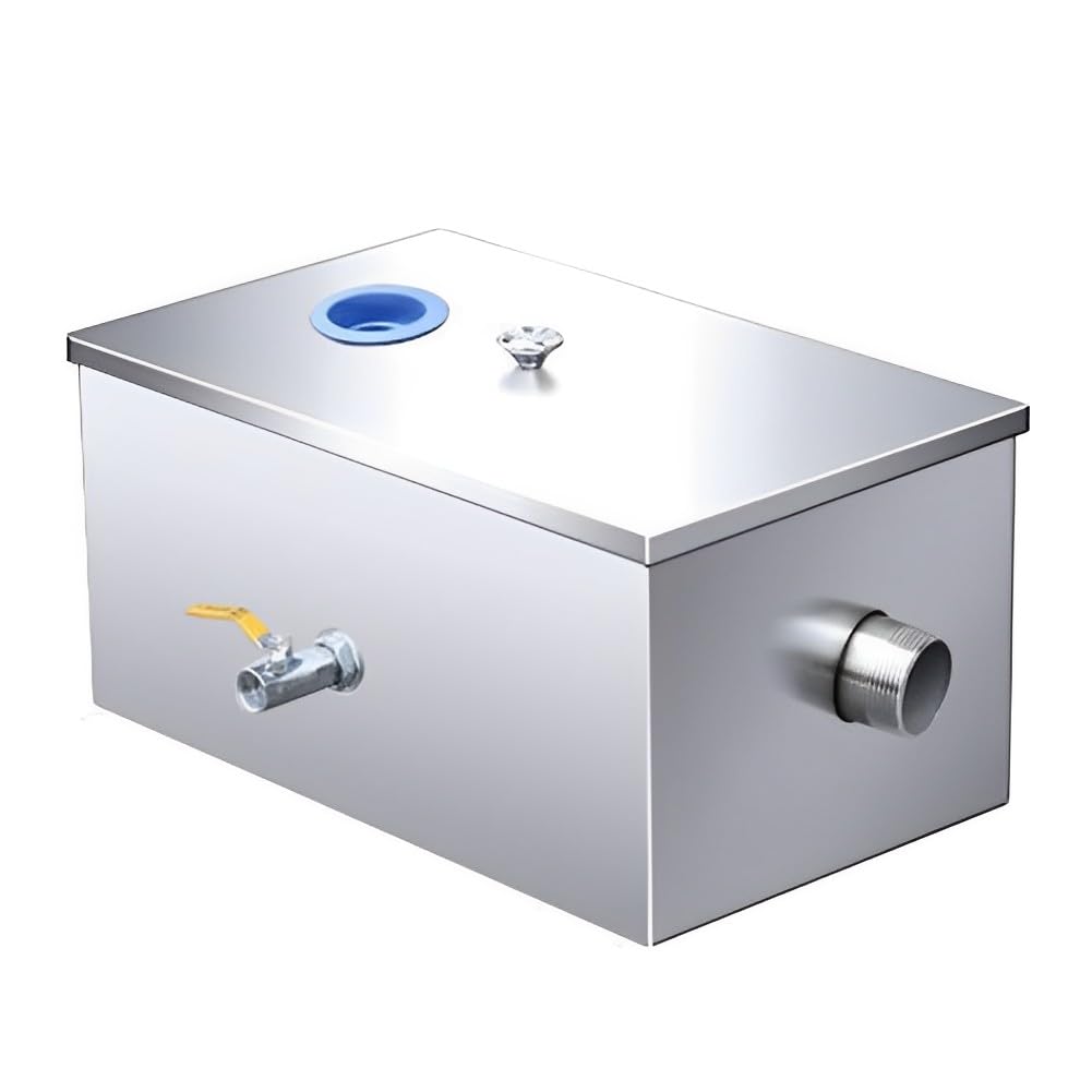 Generico Separatore di Grassi in Acciaio Inox, Separatore di Olio-Acqua Sottolavello, Filtro Antigrasso da Cucina, Trappola per Grassi 40x25x25cm (40 * 25 * 25cm)