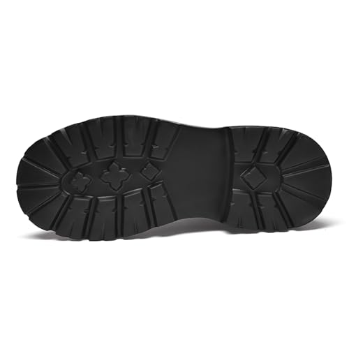 Men's Chelsea Boots with Side Zipper Classic Elastic Leather Platform Ankle Boots Fashion Slip On Non-Slip Dress Boots4