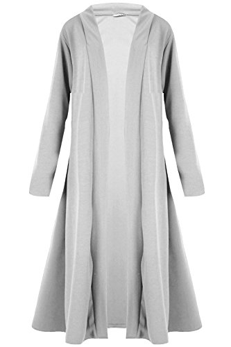 Oops Outlet Women's Open Front Floaty Waterfall Long Sleeve Baggy Maxi Cardigan