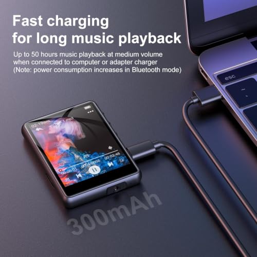Image of MP3 Player Bluetooth 5.3 - SWOFY 64GB Mp3 Music Player with 2.4 inch Touch Screen, Portable Digital Audio Player with HD Speaker FM Radio, Recording Support up 512GB Black