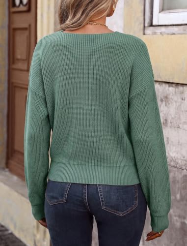 Image of ZAFUL Women's V Neck Cable Knit Sweater
