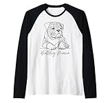 bulldog inglese mamma bulldog mamma carino line art cane artistico maglia con maniche raglan