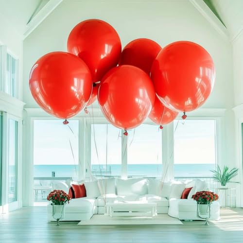 Image of 30 Pack Red Balloons 36 Inch Red Latex Party Large Balloon Bulk for Various Party Events Decorations
