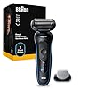Braun Serie 5 Rasoio Elettrico Barba, Wet&Dry, Regolabarba Uomo, Rasoio Barba, 50 Min Di Utilizzo, Accessorio Rifinitore Corpo, Senza Fili, 100% Impermeabile, Regolabarba Braun, 52-B1600S, Blu