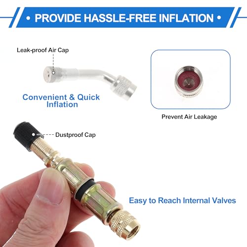 Image of Motoforti 1set 135 Degree Copper Tire Valve Extension with Durable Plastic 75mm Tyre Valve Stem Extender for Car Motorcycle RV Truck Bike