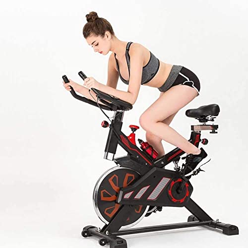 Image of Exercise Bike Stationary Indoor Cycling Bike Cycle Bike for Home Cardio Gym Belt Drive Workout Bike with 15kg Flywheel LCD Monitor Carbon Steel Stand