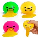 LovesTown Vomiting Sucking Egg Yolk, Puking Egg Novelty Fidget Toy Stress Squeeze Slime Sensory Toy for Kids Birthday Party Prank Toys