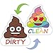 Imán para lavavajillas con diseño de Emoji, señal Limpia y Sucia, Doble Cara, indicador magnético antiarañazos, adición Cocina por Morcart (Forma de Caca)