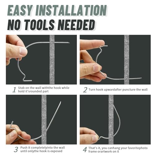 image for FURHUA 20pcs Super Hook Picture Hangers and Office Pack, Drywall Hooks