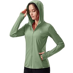 Soothfeel Women’s UPF 50+ Sun Protection Hoodie Jacket Lightweight Long Sleeve Sun Shirt for Women with Pocket Hiking Outdoor