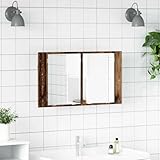 Solivagant Armoire Miroir de Salle de Bain Bois Ancien 80 x 12 x 45 cm,(12.33 KG)