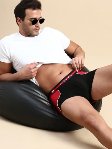 Image of KOFFY Pliable Cotton Modal Colorblocked Mini Trunk with Seamless Waistband