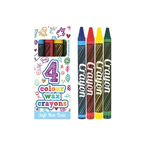 Henbrandt 10x Mini Kids Crayons Pack of 4 Assorted Colours Children’s Stocking Fillers Wedding Activity Pack Birthday Loot Bag Party Favours Boys and Girls Unisex Cover