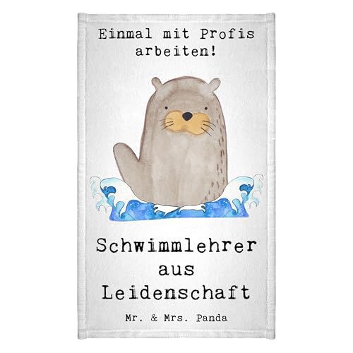 Mr. & Mrs. Panda Gäste Handtuch Schwimmlehrer Leidenschaft - Geschenk, Schwimmkurs, Frottier, Seepferdchen, Kollegin, Mitarbeiter, Schwimmbad,
