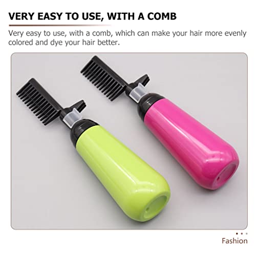 Beavorty Garrafa Aplicadora De Pente 2 Peças Garrafa De Pente De Tintura De Cabelo Frasco De Tingime
