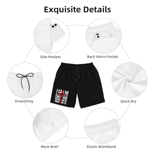 I Can Do All Things Through Christ-Jesus Men's Quick-Dry Board Shorts 7" - Swim Trunks Summer Hawaii Beach4