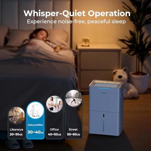Seavon AS280W 1500 Sq.Ft Dehumidifier For Basement, Seavon 21 Pint Dehumidifiers With Drain Hose For Home Large Room Bedroom Bathroom, Powerful Moisture Removal, Smart Humidity Control & Display thumb #5