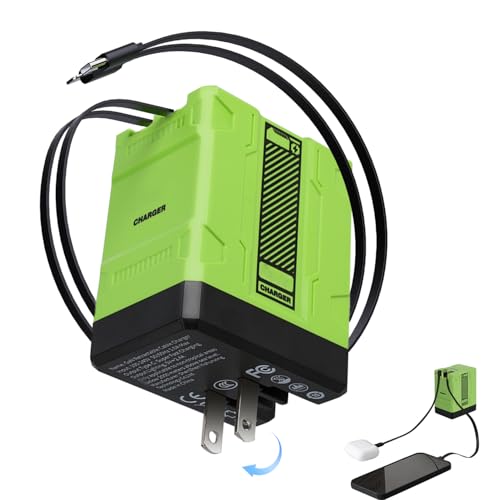 2 in 1 GaN Charger 120w New Scalable Retractable 120w Fast Charger Module All in 1 Foldable Charging Adapter Wall Plug for Phone Tablet Laptops (Green)