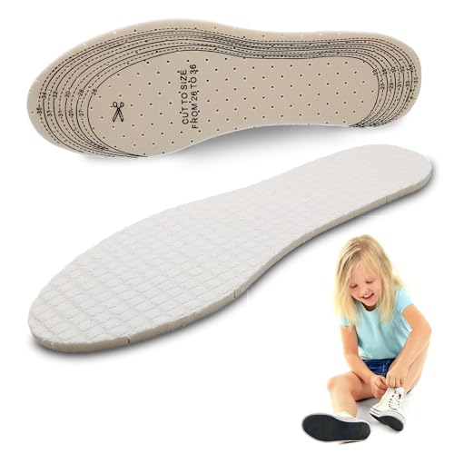 Plantillas de confort para niños, 26-36, transpirable y antisudor con inserto de esponja, suela suave para zapatos de bebé unisex para absorber los golpes y mejorar la comodidad