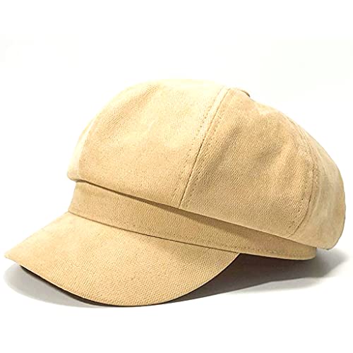Douoiussluka Béret d'artiste vintage de couleur unie - Petit chapeau de peintre classique pour l'automne, le printemps, l'hiver - Chapeau octogonal chaud Cover
