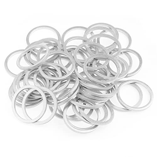 Image of HELIFOUNER 30 Pieces M24x29x2.0mm Automotive Drain Plug Gaskets, Oil Crush Washers, Aluminum Flat Washers, Inner Diameter 24mm, Outer Diameter 29mm, Thickness 2.0mm