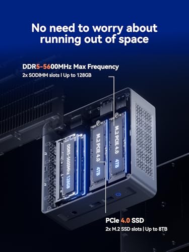 Image of MINISFORUM X1 Lite-255 Mini PC AMD Ryzen 7 255 (8C /16T, Up to 4.9GHz), 64GB DDR5 1TB SSD, USB4 /HDMI /DP 8K@60Hz Video Output, 2.5G LAN, OCuLink, Wi-Fi6E, BT5.2, Radeon 780M, Mini Computers Office Home