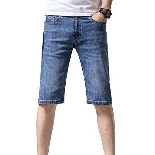 Shorts denim slim recto para hombre miniatura 1