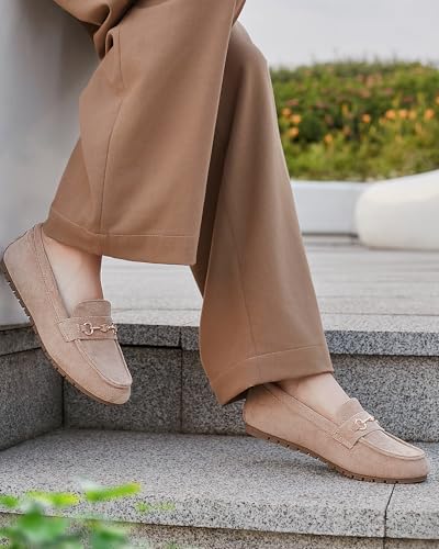 Image of BGSTGUDS Women's Wide Loafers Shoes Cute Dressy Shoes Ladies Comfort Slip Ons Work Shoes