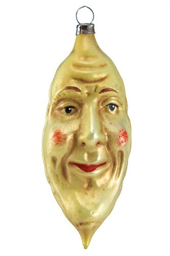 Yellow Crescent MA2011022 German Glass Ornament w/Gift Box