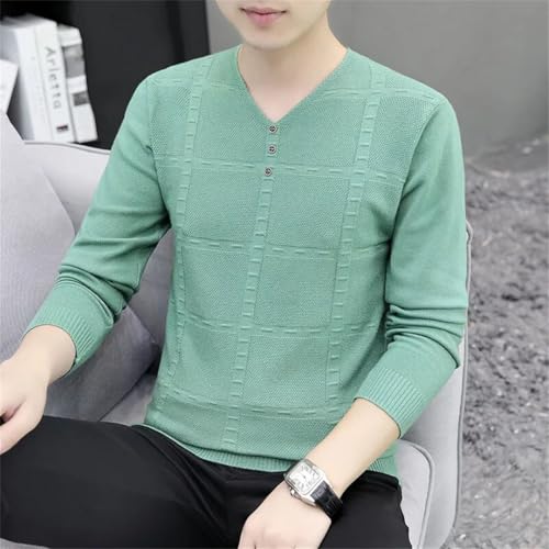 Men's Thin Pullovers Slim Fit Knitted Korean Style V-Neck Sweater3