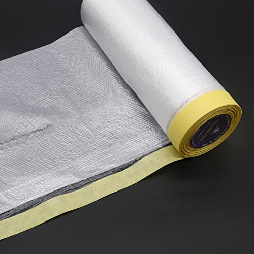 Image of BOMEI PACK Pre-Taped Masking Film, 59inch x 66Feet Tape and Drape for Automotive Painting Covering, Two Rolls, Total 132Feet