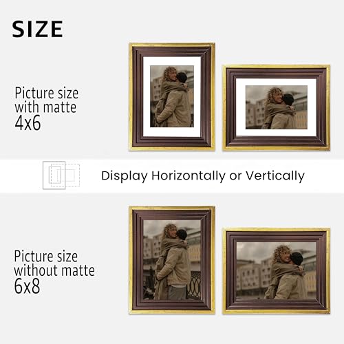 Image of Art Street Luxury Photo Frame for living room, Modern Step Design Photo Frames for Photograph, Art Work, Kids Room Set of 6 (6x8 Inch, Gold)