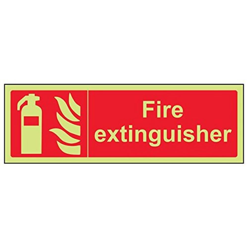 Vsafety 13024AX-G'Fire Extinguisher' Sign, Landscape, 300 mm x 100 mm (Pack of 3)