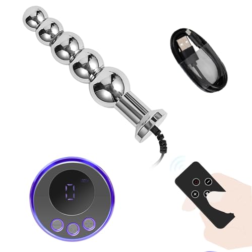 Sexuelle Elektrostimulation Analvibratoren für Mann Frau,mit 5 Analkugeln,Anal Vibrator mit Fernbedienung & 8 Elektro Dusche Modi,SM Elektro Shock Elektro Stimulation Analplug für Frauen Männer (A5)