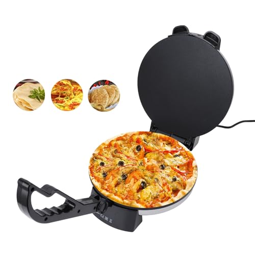 Roti Maker, Machine à Tortilla Chauffante Double Face, Puissance de 1800 Watts, Construction Robuste, Machine à Chapati en Alliage D'aluminium, Anti-brûlure et Antidérapante,